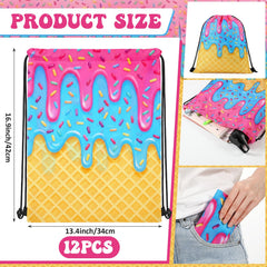 Peryiter drawstring backpack front with ice cream drip print for team identity