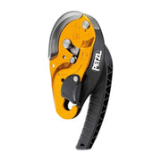PETZL I'D S Small front view showing device and labels for quick identification and safety