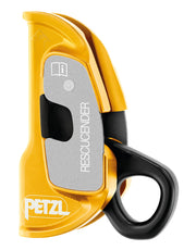PETZL RESCUCENDER front view showing attachment hole and overall shape, for quick rigging