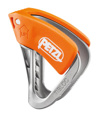 PETZL TIBLOC front view orange compact ascender showing lightweight design and fast access