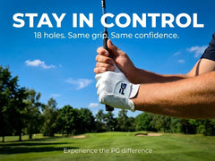 PG Golf textured palm shot illustrating secure club grip and control