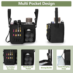 PGmoon front zipper pocket with tee holders organizing small items