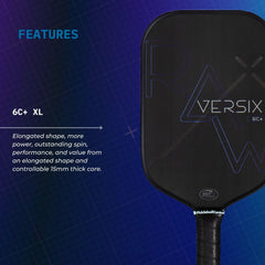 PickleballCentral VERSIX RAW side view highlighting 15mm core for shock absorption