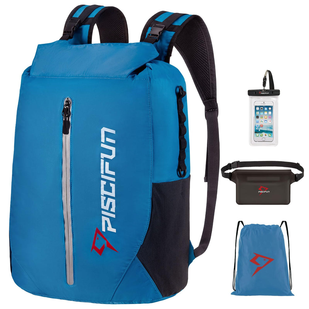 Piscifun front view roll-top closed showing secure waterproof protection