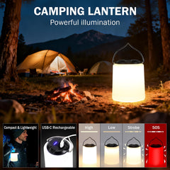 Pixato LED lantern illuminated providing bright hands-free campsite lighting