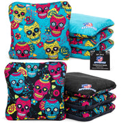 Play Platoon front view of eight pro cornhole bags showing colors and layout, durable design