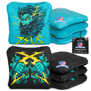 Play Platoon front view of eight cornhole bags showing colors and regulation look for events