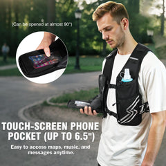 PLUSINNO clear phone pocket detail enabling touchscreen access while running