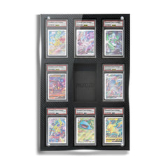 PNZOZO front view of nine-slot slab display showing clean presentation and protection