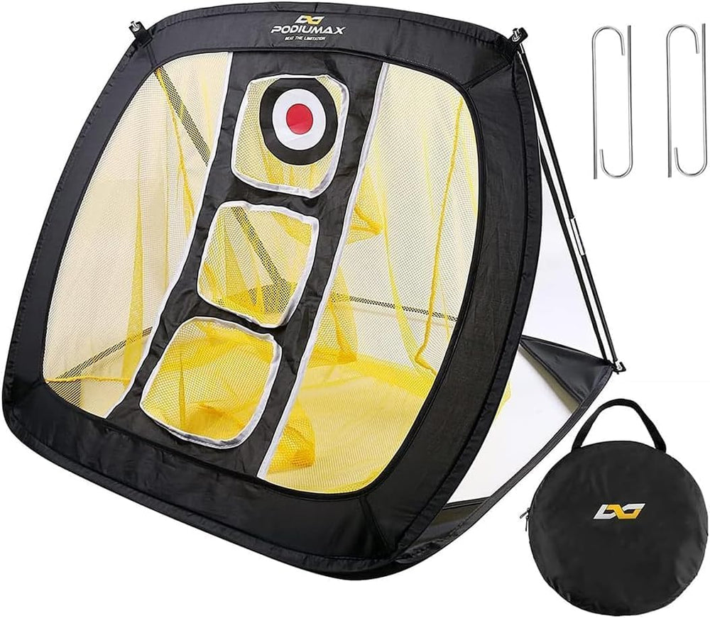 PodiuMax front view showing three target zones and quick practice benefit