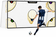 PodiuMax front view of 12x6 football target net showing five scoring zones and clear appeal