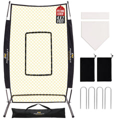 PodiuMax front view of 7x4FT pitching screen showing full coverage and protection