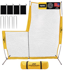PodiuMax L-Screen front view showing full 7x7ft protection and easy pitching access
