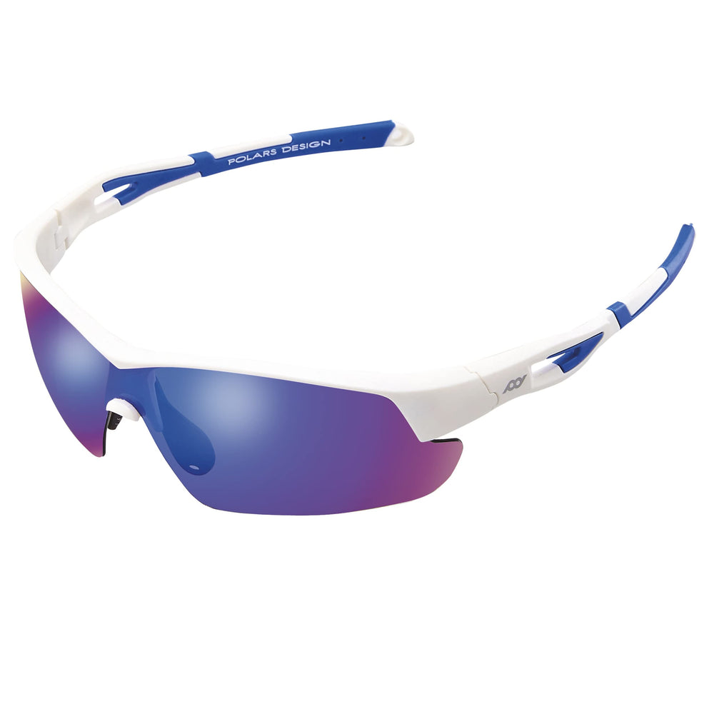POLARS DESIGN front view showing sporty rimless frame and clear protection