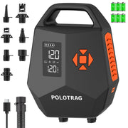 Polotrag front view showing compact pump and handle for easy transport