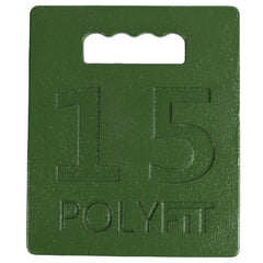 Polyfit front view plate showing compact 10x12 profile and durable finish for versatile training