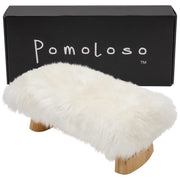 Pomoloso front view bench showing sheepskin seat and comfortable support