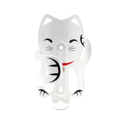Portland Design Works Lucky Cat front view showing compact white cage and playful silhouette benefiting bike styling