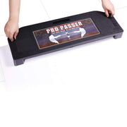 Potent clamp-on passer front view mounted on shooting pad showing stable setup and quick practice