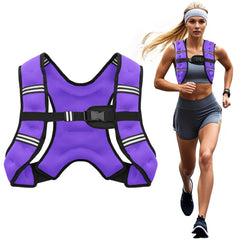 Poudee front view purple vest showing snug fit and balanced resistance