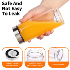 poweco wide mouth bottle being filled with juice for easy pouring benefit