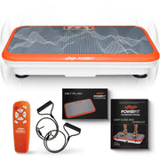 POWERFIT ACCELERATED TRAINING front view of vibration plate showing controls and compact design benefit: space-saving