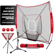 PowerNet 7x7 front view showing full net and visual strike zone, improves target practice