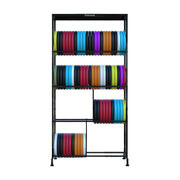 Poweruck front view showing four-tier disc storage and neat organization benefit