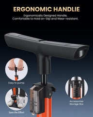 POWVINE gauge closeup dial displaying PSI and bar benefit: quick accurate pressure checks