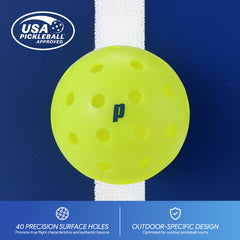 Prince close-up of ball texture and holes showing durable construction benefit