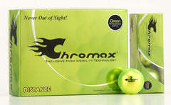 ProActive Sports Chromax ball beside a tee showing size scale and on-course practicality
