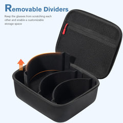 ProCase open interior with customizable dividers demonstrating flexible goggle storage