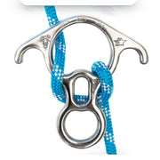 ProClimb figure 8 front view showing shape and polished finish for dependable rope control