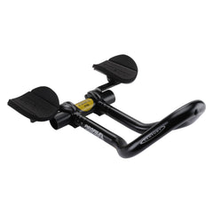 Profile Design Century Aero Bar front view showing sleek black finish and aerodynamic shape, improves cockpit aerodynamics