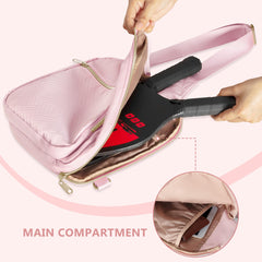 Prokva bag open main compartment holding two paddles and valuables