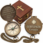 PSALM front view closed compass in keepsake box shows classic presentation and gifting appeal