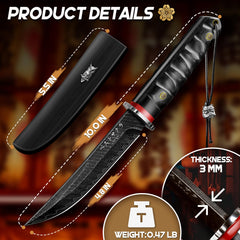 PURPLEBIRD fitted wooden sheath holding blade safely for secure carry