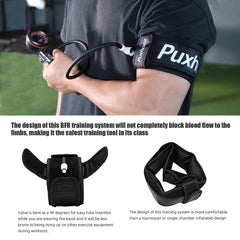 Puxhoea band wrapped on thigh demonstrating secure fit and targeted muscle stimulus
