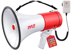 Pyle front-angle view showing megaphone horn and clear projection benefit