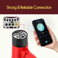 Pyle megaphone rear control panel showing buttons and power display for easy use