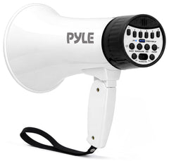 Pyle megaphone front angle showing horn and ergonomic grip for clear projection