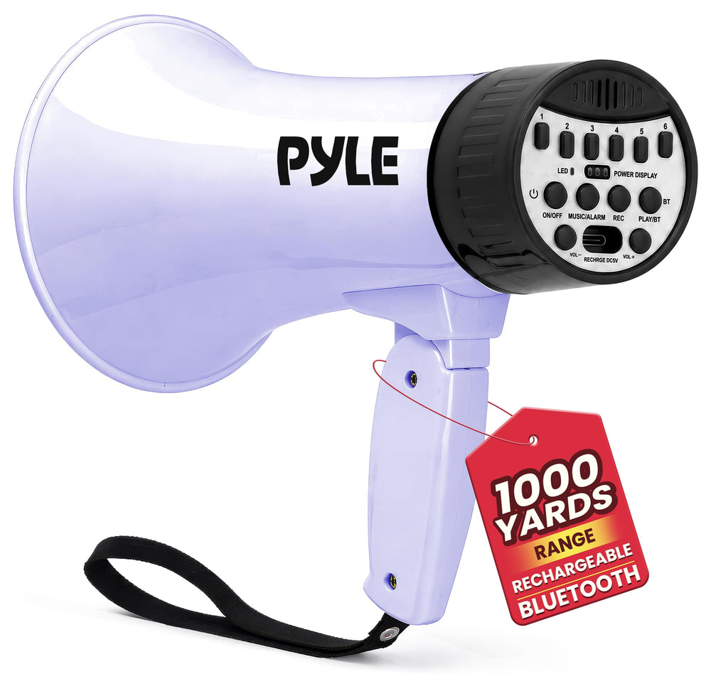 Pyle megaphone front view showing horn and clear projection benefit