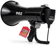 Pyle megaphone front view showing horn and ergonomic grip for powerful projection