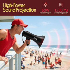 Pyle megaphone handheld microphone close-up for clear voice reinforcement