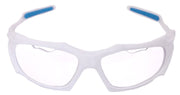 Python Full Framed Eye Protection front view showing clear lens and white frame for full coverage