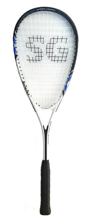 Python Racquetball SquashGalaxy Intro 5000 front view showing blue frame and head for confident play
