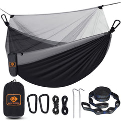 Qevooon front view hammock with net showing bug protection and comfort