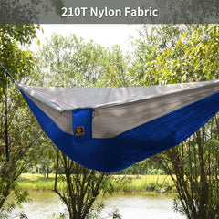 Qevooon hammock rolled in carry bag showing compact portability benefit