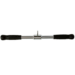 qibylift front view of chrome lat bar showing sturdy build and versatile use