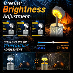 Qinzhuo lantern magnetic base attached to metal surface for hands-free use